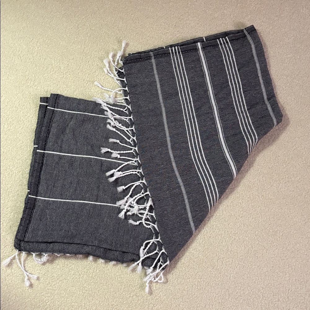 Light gray Striped Throw Blanket/Shawl
